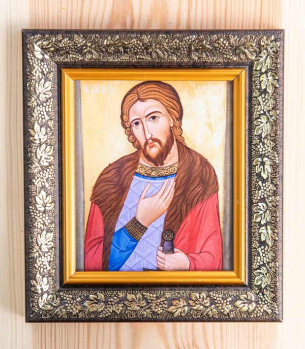 St Alexander Nevsky_12x10_frame St. Alexander Nevsky Framed Icon (10 x 12 cm)