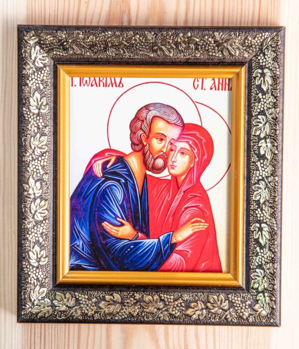 St Joachim and Anna_12x10_frame Saints Joachim and Anna Framed Icon (10 x 12 cm)