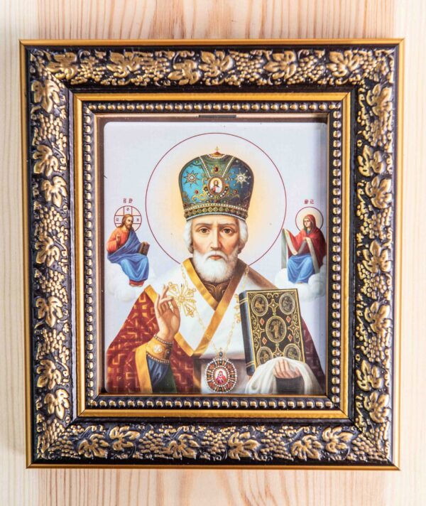 St Nicholas_12x10_frame St. Nicholas Framed Icon (10 x 12 cm)