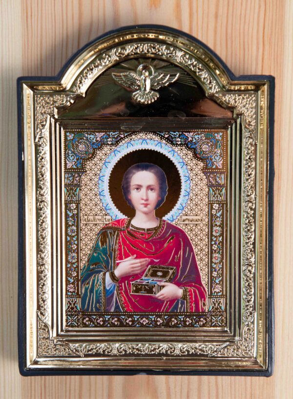 St. Panteleimon Framed Icon (10 x 12 cm)