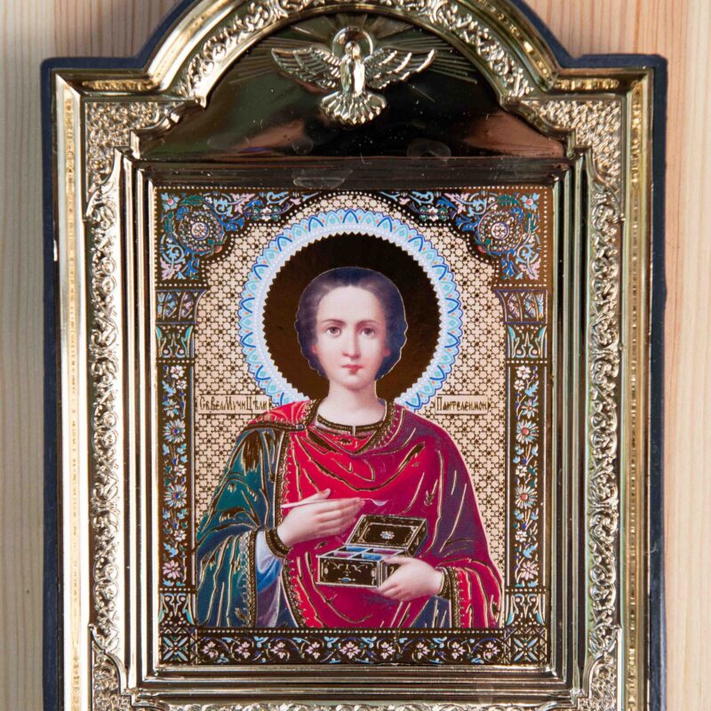 St. Panteleimon Framed Icon (10 x 12 cm)