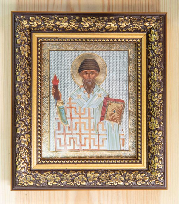 St Spyridon_12x10_frame St. Spyridon Framed Icon (10 x 12 cm)