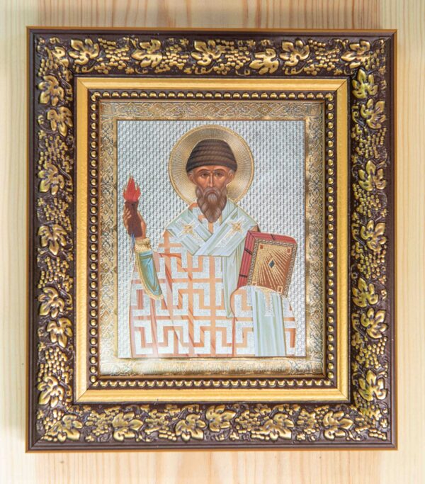 St Spyridon_12x10_frame St. Spyridon Framed Icon (10 x 12 cm)
