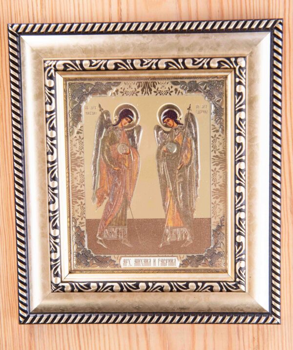 Archangels Michael and Gabriel_12x10_frame Archangels Michael & Gabriel Framed Icon (10 x 12 cm)